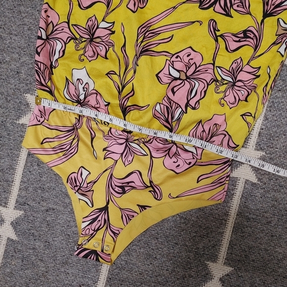 ZARA floral ruffle one shoulder bodysuit S - Picture 15 of 16